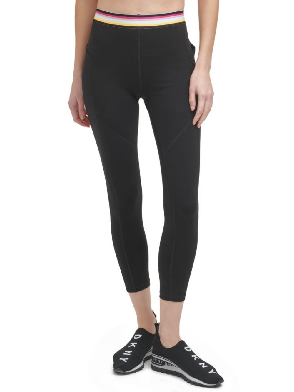 DKNY Womens Multi Stripe High Waist Leggings